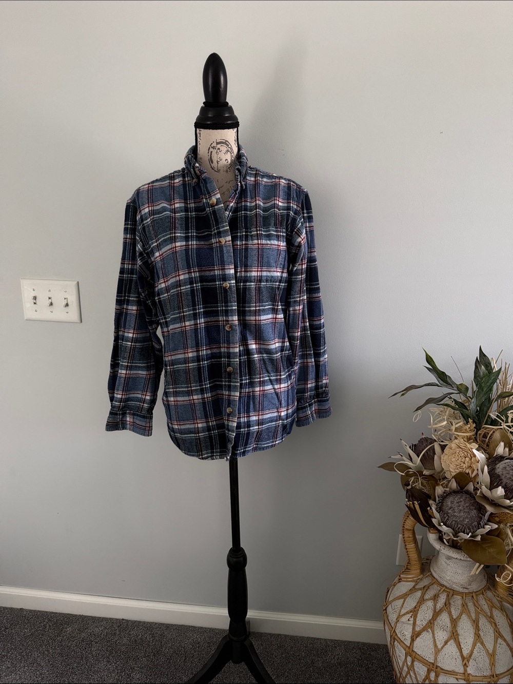 RedHead Blue Navy Plaid Button-Down Shirt